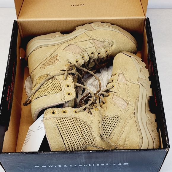 Men's 5.11 Tactical Taclite 8" Coyote Suede Combat Patrol Hunting Boot - Picture 3 of 8